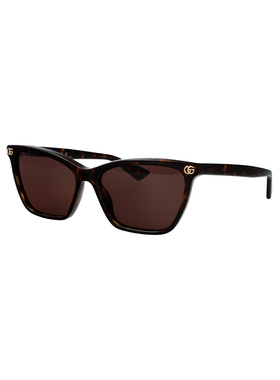 GUCCI 女士眼镜 GG2111S002 SS2026 棕色几何框 古驰太阳镜配饰