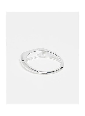 1h可退 潮奢 ASOS 男士 signet s 设计纯银绿色戒指(银色)配饰