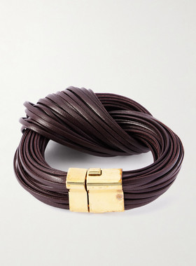 Bottega Veneta 葆蝶家 女士 打结镀金皮革手链 857356VAHUA