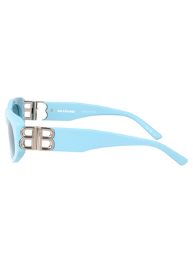 1h可退 BALENCIAGA 女士眼镜 BB0095S026 SS2025 蓝色 几何框太阳