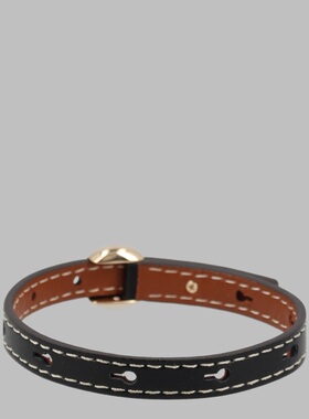 TORY BURCH 女士手链手镯 181796001 AW2026 黑色 ICON 皮革手镯
