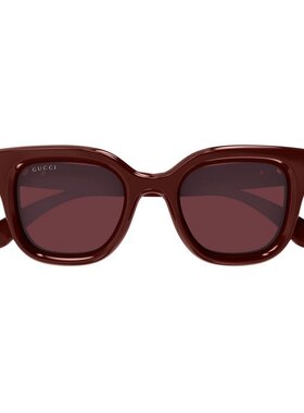 GUCCI 女士眼镜 GG1828S003 SS2025 棕色 几何框太阳镜古驰