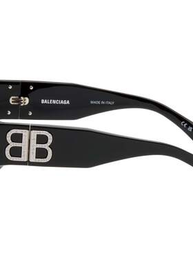 Balenciaga 巴黎世家 女士 黑色 Bossy Cat Eye Strass 太阳镜 BB