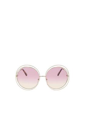 1h可退 CHLOÉ 女士太阳镜 CE114S702 AW2024 粉红色 徽标太阳镜