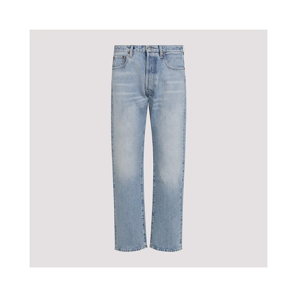 1h可退 VALENTINO 男士牛仔裤 6V3DE04CAP4508 SS2025 蓝色直筒裤 - 图1