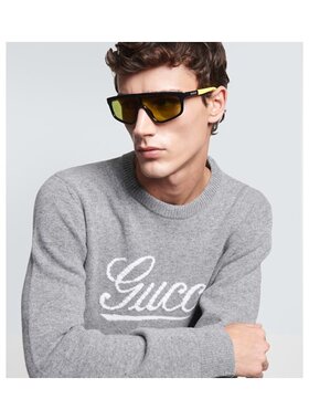 1h可退 潮奢 Gucci 古驰 男士 面具太阳眼镜 black黑色 舒适时尚