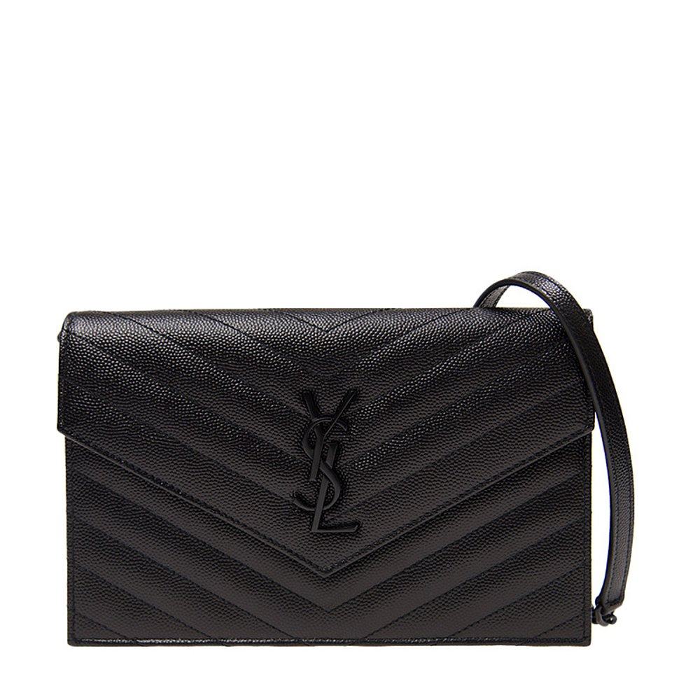 香港直邮圣罗兰女士黑色牛皮单肩包 天猫国际香港直购女士包袋