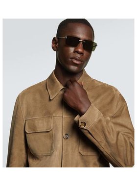 1h可退 潮奢 Fendi 芬迪 男士 天蓝色矩形太阳眼镜