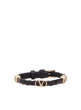 VALENTINO 女士手链手镯 WJ0X71PRH0NO CO 黑色 Vlogo手环