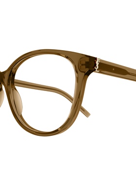 SAINT LAURENT 女士眼镜 SLM112006 SS2026 棕色 徽标平光镜