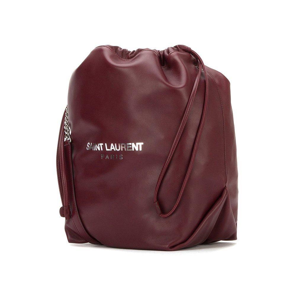 香港直邮圣罗兰女士暗红色水桶包 天猫国际香港直购女士包袋