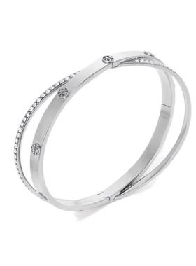 TORY BURCH 女士手链手镯 184428042 AW2026 银色 ICON PAVE 双手