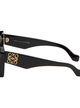 1h可退 潮奢 LOEWE 罗意威 女士 黑色 Anagram 太阳镜 LW40145I52