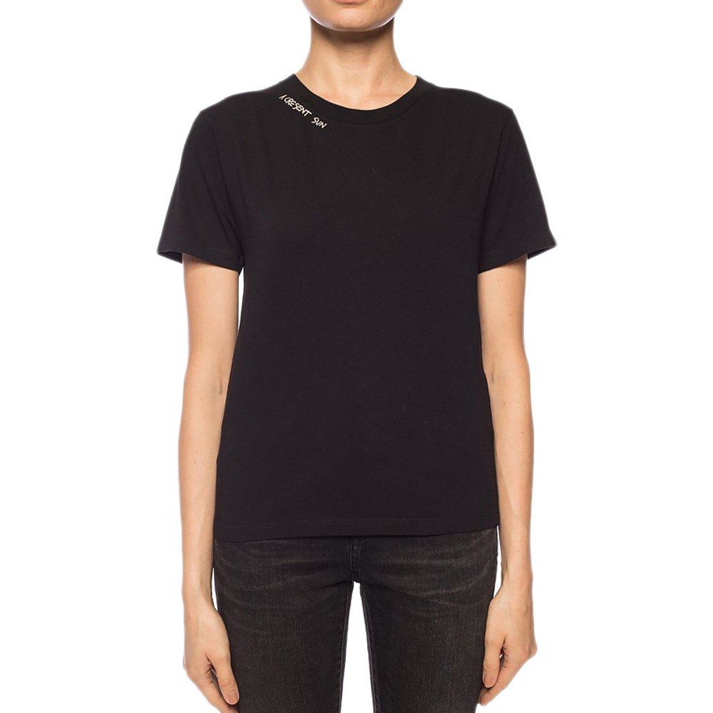 香港直邮圣罗兰女士黑色印花t恤 天猫国际香港直购T恤