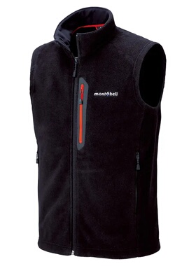 mont-bell 男士马甲 1106582BK CO 黑色 CLIMAPLUS200 Vest Men's