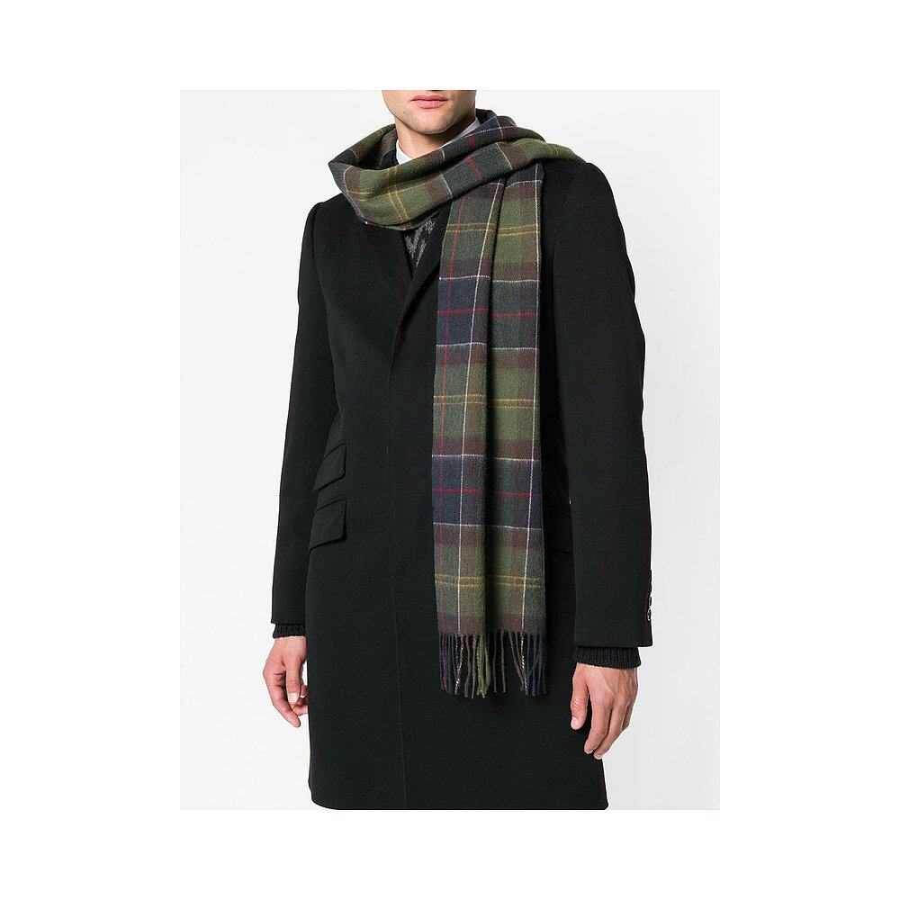 1h可退 香港直邮潮奢 barbour 巴伯尔 男士 格纹印花围巾 LSC0129 - 图0
