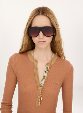CHLOÉ 女士太阳镜 CH0347S007007 AW2026 黑色 C【付后1h可退】