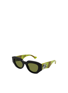 GUCCI 女士眼镜 GG1421S010 SS2026 黑色 几何框太阳镜