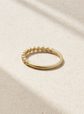 1h可退 潮奢 stone and strand 女士 窄款晶格14K金钻石戒指 DIA5