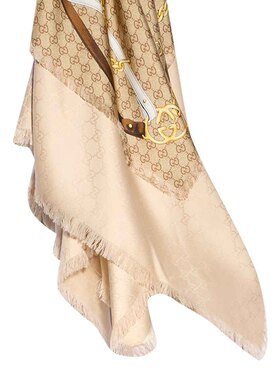 香港直邮GUCCI 女士围巾 8737483GAQ19965BEIGE A【付后1h可退】