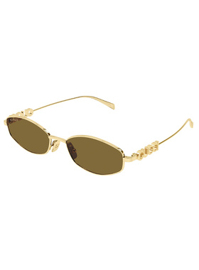 1h可退 GUCCI 女士眼镜 GG1802S005 AW2025 棕色 全框太阳镜古驰