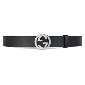 自营 GUCCI古驰GG扣35mm宽人造帆布和皮革男士皮带腰带473030