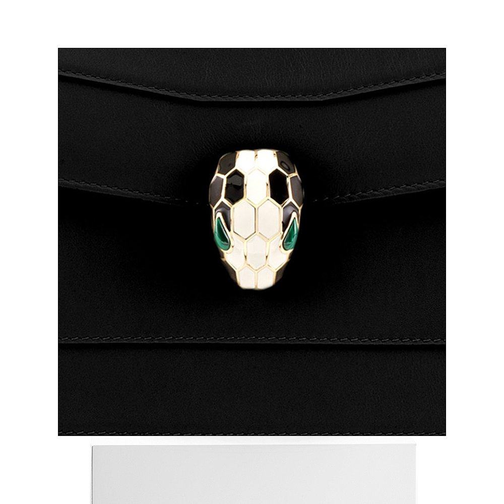 香港直邮bvlgari黑色牛皮女士挎包 天猫国际香港直购女士包袋