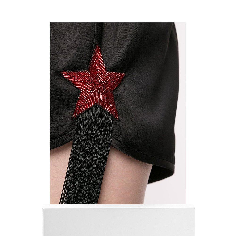 香港直邮圣罗兰女士黑色流苏短裤 天猫国际香港直购休闲裤