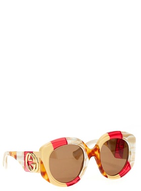 GUCCI 女士眼镜 733350J07412623 SS2023 花色 Oversize sunglass