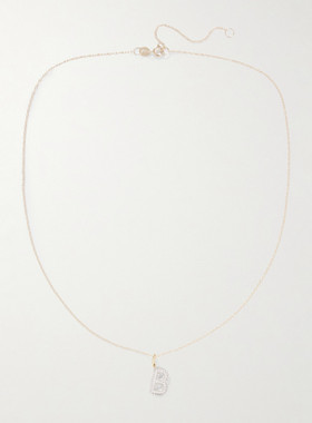 潮奢 stone and strand 女士 Bold 字母10克拉金色钻石项链 TOT25