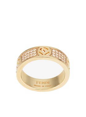 FENDI 女士戒指 8AG9296GXF089U SS2024 黄色 徽标戒指