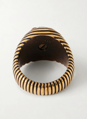 潮奢 versace 范思哲 男士 Medusa 镀金戒指 10239051A00620配饰