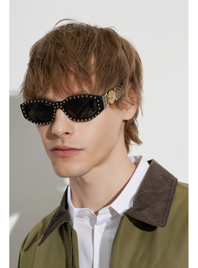 VERSACE 男士太阳镜 0VE43610539787 SS2026 黑色 Sunglasses