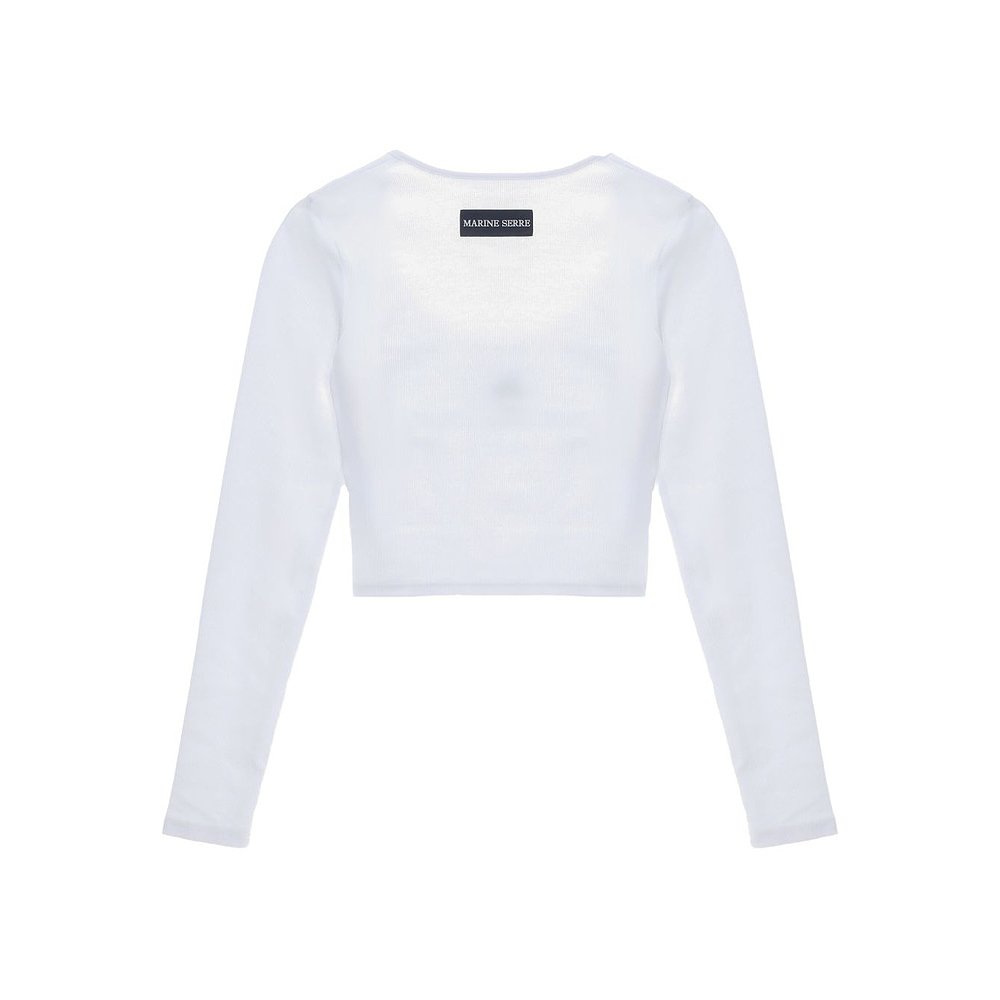1h可退 MARINE SERRE 女士T恤 WTT033ACJER0011WH10 AW2025 - 图2