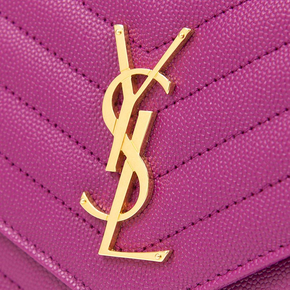 香港直邮圣罗兰金色logo紫色链条 天猫国际香港直购女士包袋