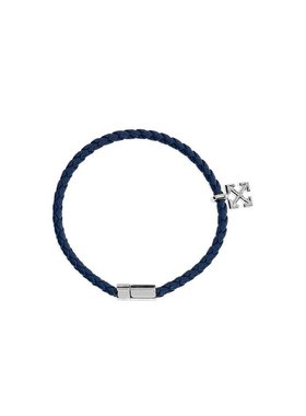 1h可退 潮奢 off-white 男士 灰白色箭頭皮革手鍊 OMOA10NF25MET0