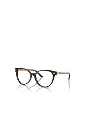 1h可退 VERSACE 女士眼镜 VE3353GB1 AW2025 黑色 几何框平光镜