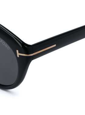 1h可退 TOM FORD 男士太阳镜 FT076301A CO 黑色 FT0763 01A 圆框