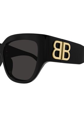 1h可退 BALENCIAGA 女士眼镜 BB0323SK002 SS2025 黑色巴黎世家