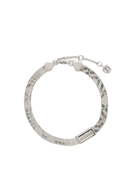 BURBERRY 男士手链手镯 81225261 SS2026 银色 格纹手镯