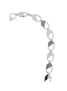 1h可退 FENDI 男士项链 7AJ937B09F0VD1 CO 银色 六角形链式项链