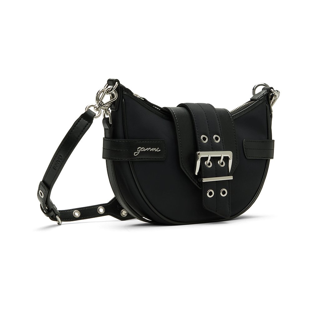 1h可退 香港直邮潮奢 GANNI 甘尼 女士 黑色小号 Bucky 单肩包 A6 - 图0