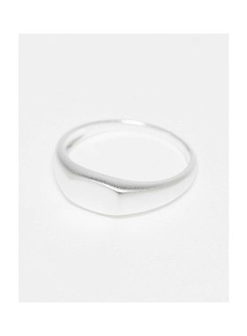 1h可退 潮奢 ASOS 男士 finish signet 设计纯银磨毛戒指配饰