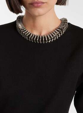 1h可退 潮奢 Saint Laurent 圣罗兰 女士 金字塔式水晶装饰项链