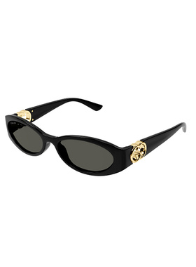 1h可退 GUCCI 女士眼镜 GG1660S001 AW2025 黑色 椭圆形太阳镜