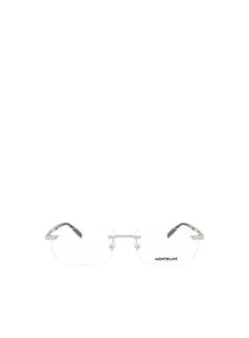 MONTBLANC 男士太阳镜 MB0023OMETAL005 SS2023 白色