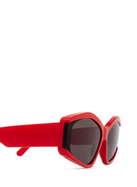 BALENCIAGA 女士眼镜 BB0302S004 SS2024 红色 几何框太阳镜