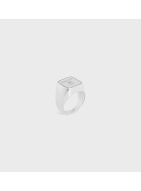 CELINE 男士戒指 B101W6BRA36SI SS2026 银色 SQUARE SIGNET RING