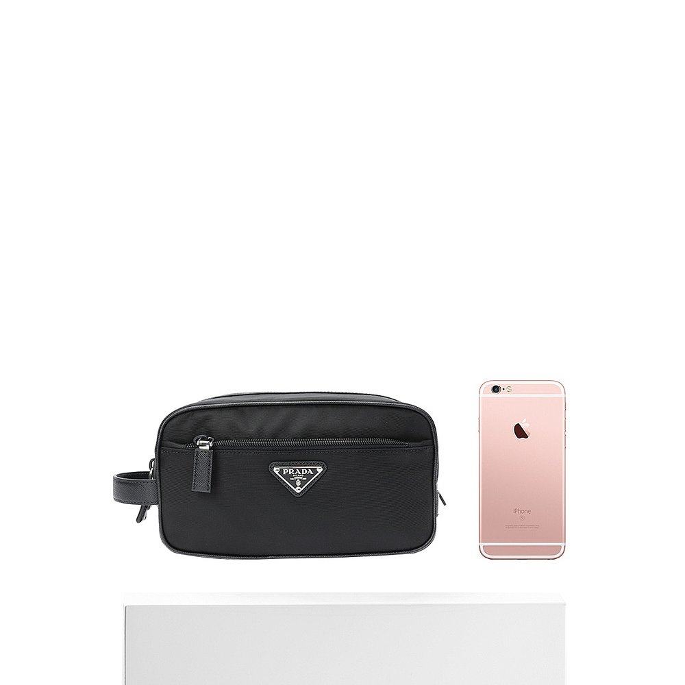 香港直邮prada黑色尼龙男士化妆包 天猫国际香港直购男士包袋