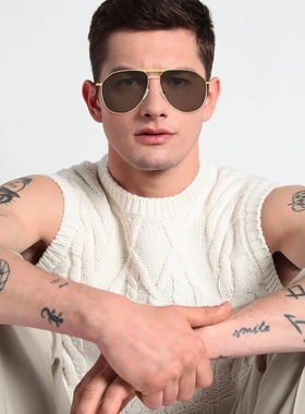 潮奢 Gucci 古驰 男士 太阳眼镜 metal金属色 舒适时尚